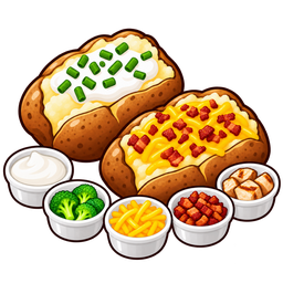 Baked Potato Bar, with Beef and Fixings