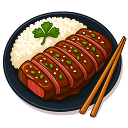 Beef Teriyaki Over Rice / Veggie Burger on WG Bun