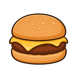 Hamburger or Cheeseburger / Veggie Burger on WG Bun