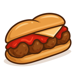 Meatball Sandwich / Veggie Burger on WG Bun